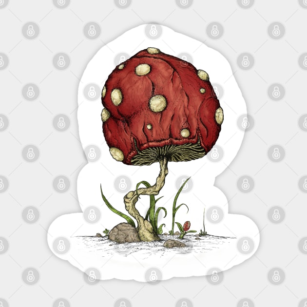 Grow Mushroom simple Sticker by TenkenNoKaiten